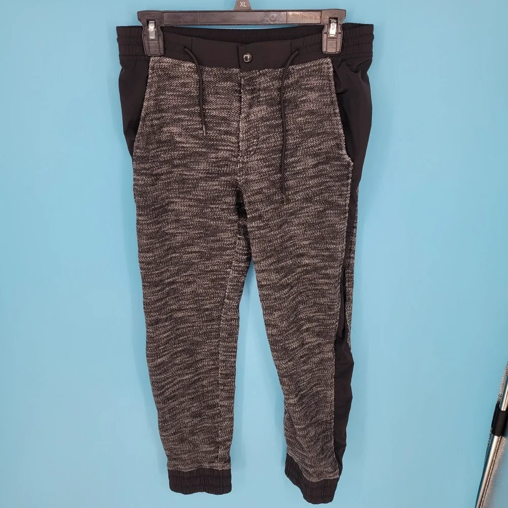 Alexander Wang Jogger Pants Womens XS Black White Marl Athleisure Knit Tapered